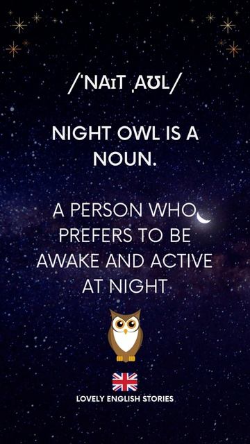 Learn English Vocabulary   What is a 'night owl' 🦉  Learn British English #learnenglish