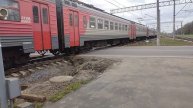 10 мая Электропоезд ЭТ2М-059 Сообщением Павловск-Санкт-Петербург Прибывает на станцию Царское Село