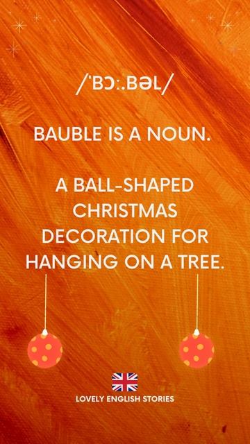 Learn English Vocabulary   What does 'bauble' mean   Learn British English #learnenglish #christmas