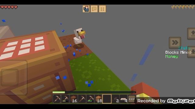 играю в Minecraft в месте с курицей