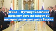 Фицо — Путину: Словакия наложит вето на запрет ЕС импорта энергоресурсов России
