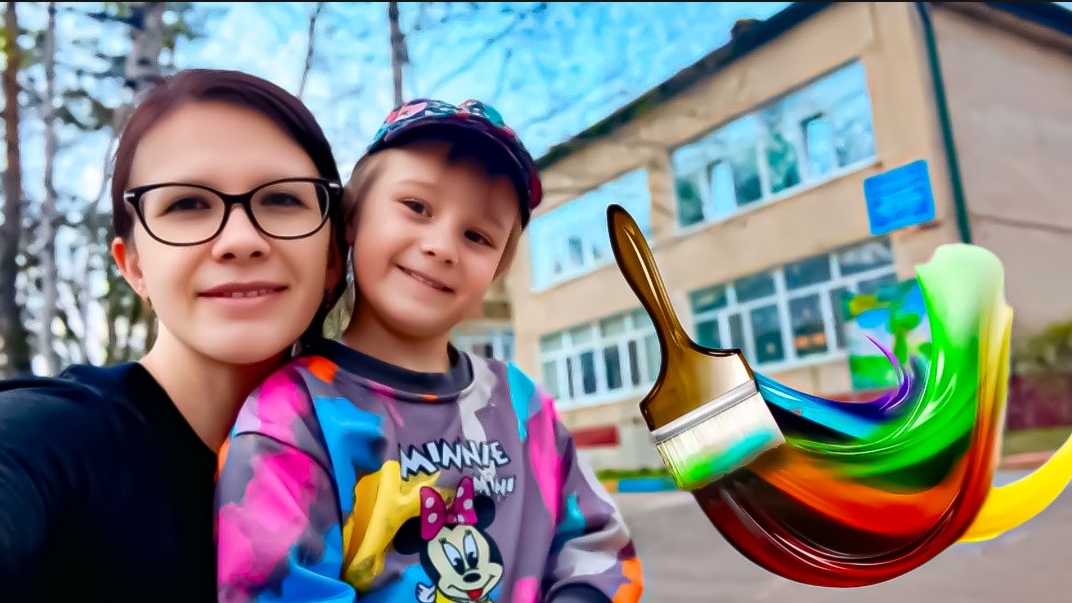 Обновили детскую площадку в Детском саду Краски лета VLOG Как красить, чтобы остаться чистым