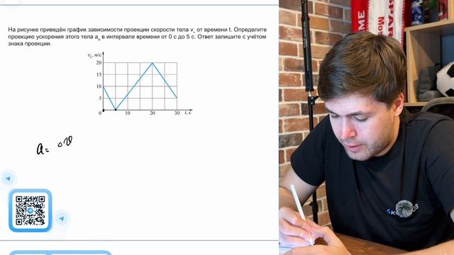 На рисунке приведён график зависимости проекции скорости тела vх от времени t. Определите - №