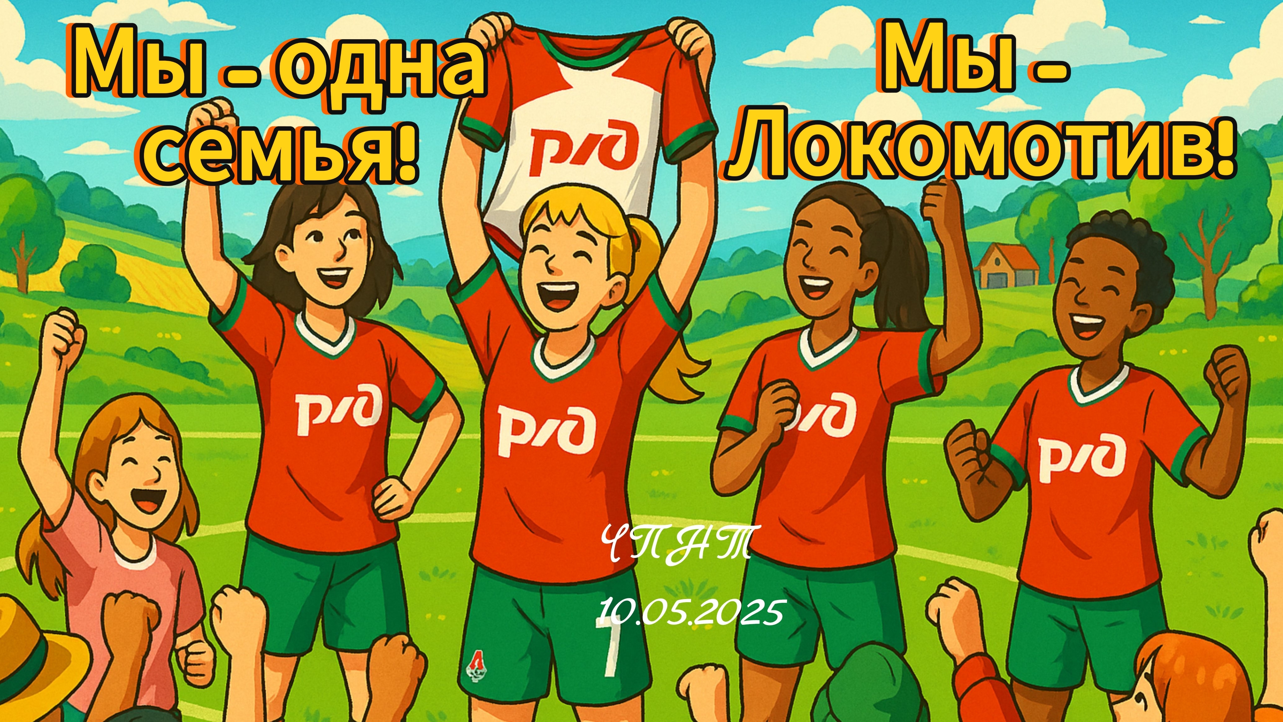 ЖФК "ЛОКОМОТИВ" и болельщики команды сливаются в едином порыве/стадион "Сапсан"/ЧПНТ/10.05.2025
