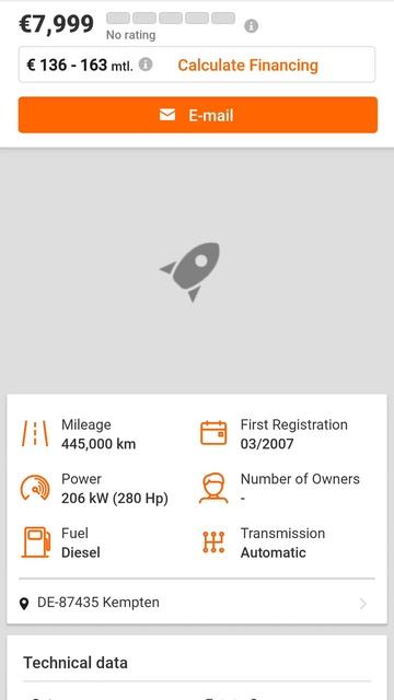 Настоящий пробег авто из Европы на сайте mobile.de огромны