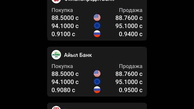 курс валют в Бишкеке на 19-сентября