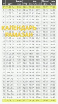 КАЛЕНДАРЬ РАМАДАН ГОРОД КРАСНОДАР КРАСНОЯРСКИЙ КРАЙ #
