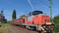 Тепловоз 478 324 "Дачия" с двумя вагонами груженными лесом