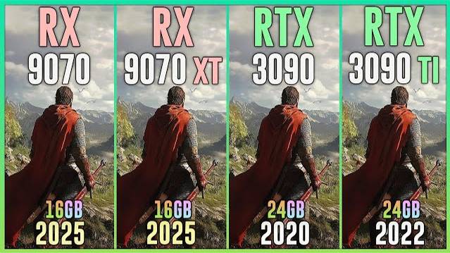 RX 9070 vs RX 9070 XT vs RTX 3090 vs RTX 3090 TI - Test in 25 Games
