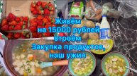 Живём на 15000 рублей втроём . Закупка продуктов , готовлю ужин #экономноеменю #живёмна15000рублей