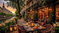 Атмосфера Кафе на Закате в Париже ☕ Спокойный Джаз и Нежная Босса-нова для Расслабляющего Вечера