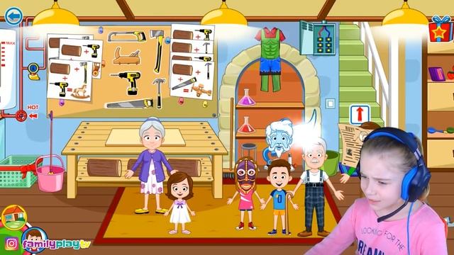 Family Play TV - Кукольный дом бабушки и дедушки Развивающие игры для девочек и мальчиков