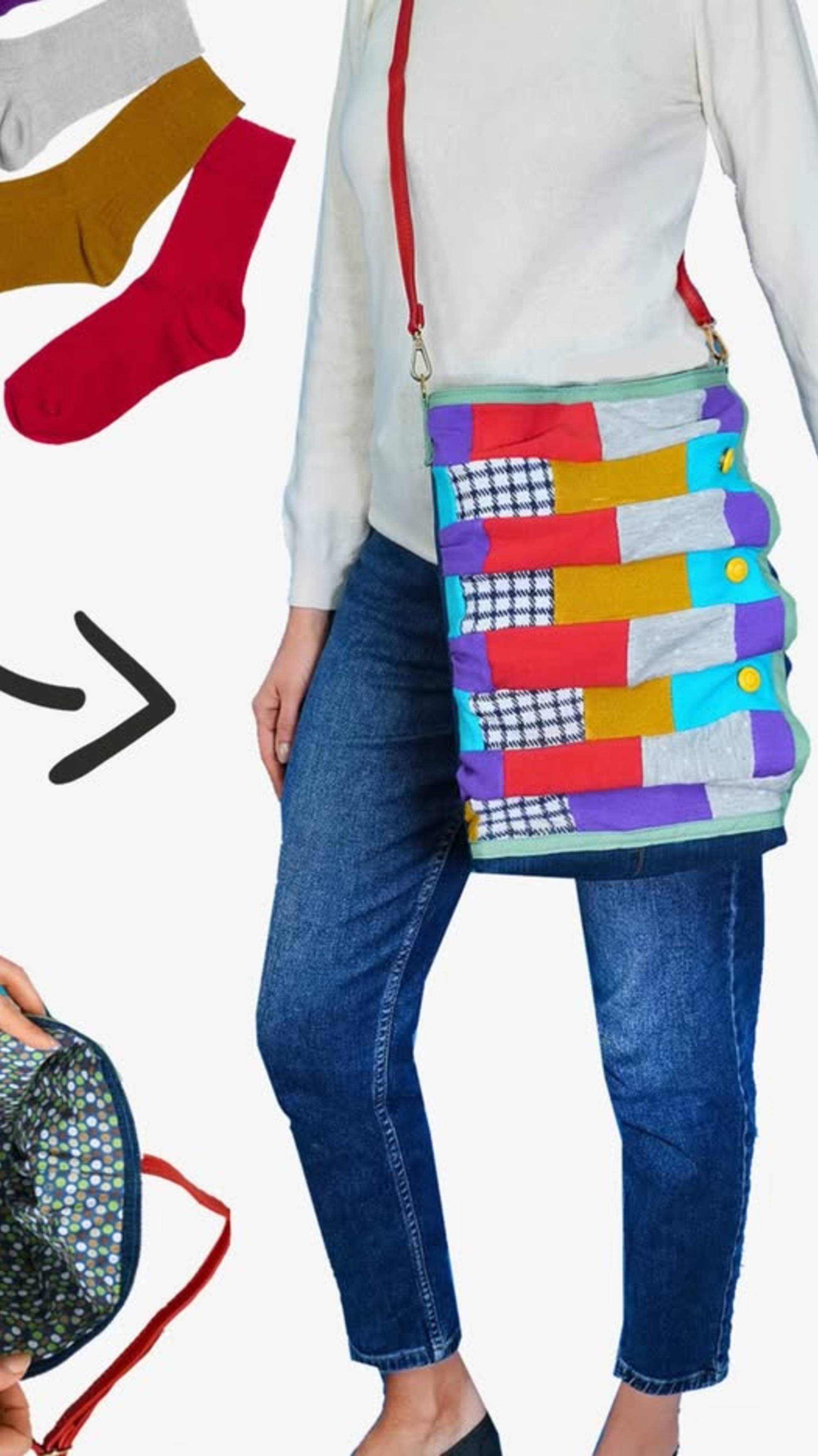 Сумка через плечо из носков, которые вы не носите! 👜✂️