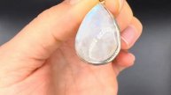Кулон с лунным камнем Камень 25,5x17,2 mm Высота с подвесом