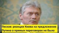 Песков: реакции Киева на предложение Путина о прямых переговорах не было
