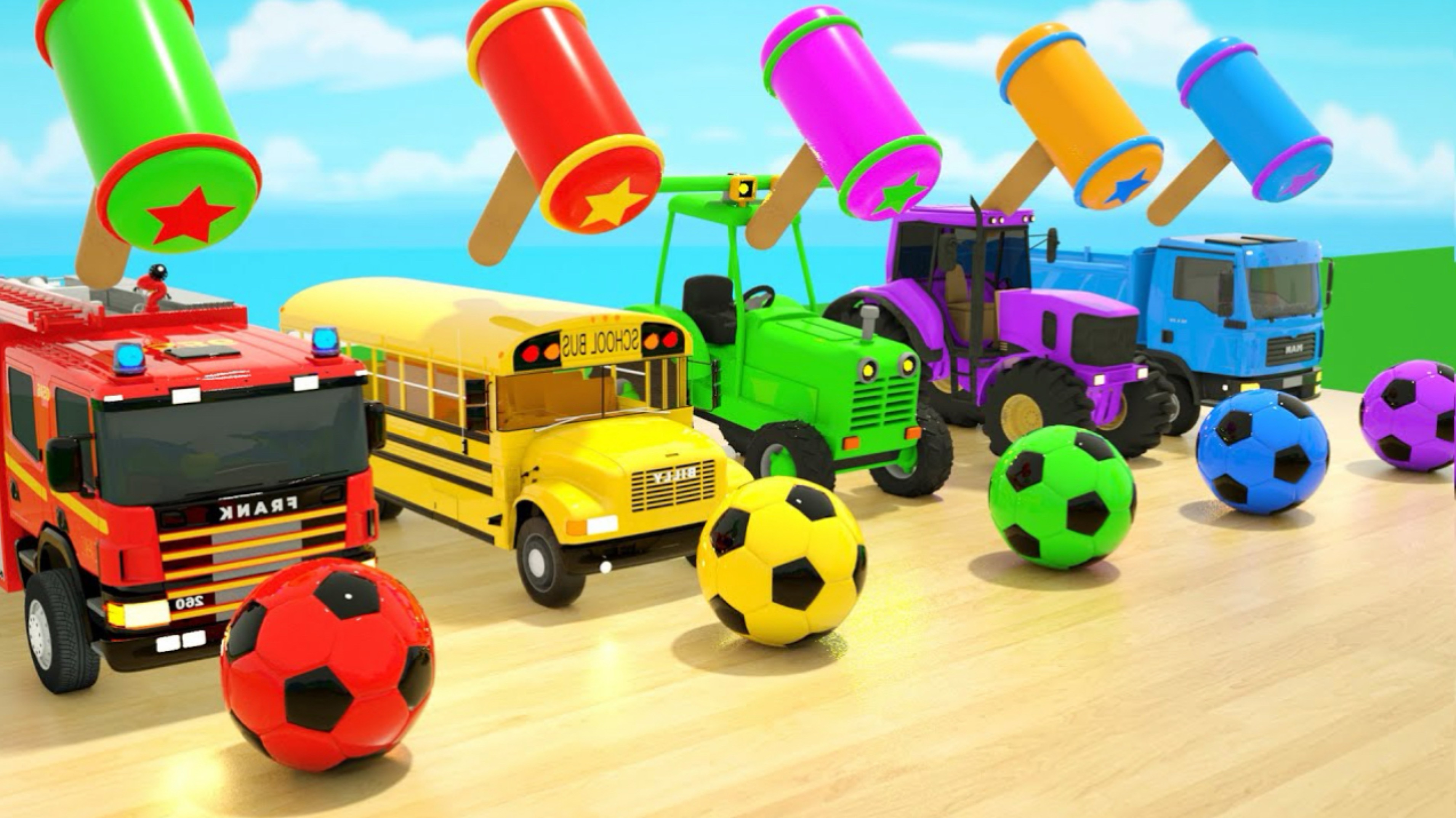 Разноцветные предметы|машинки|Радужные цвета|видео для ДЕТЕЙ