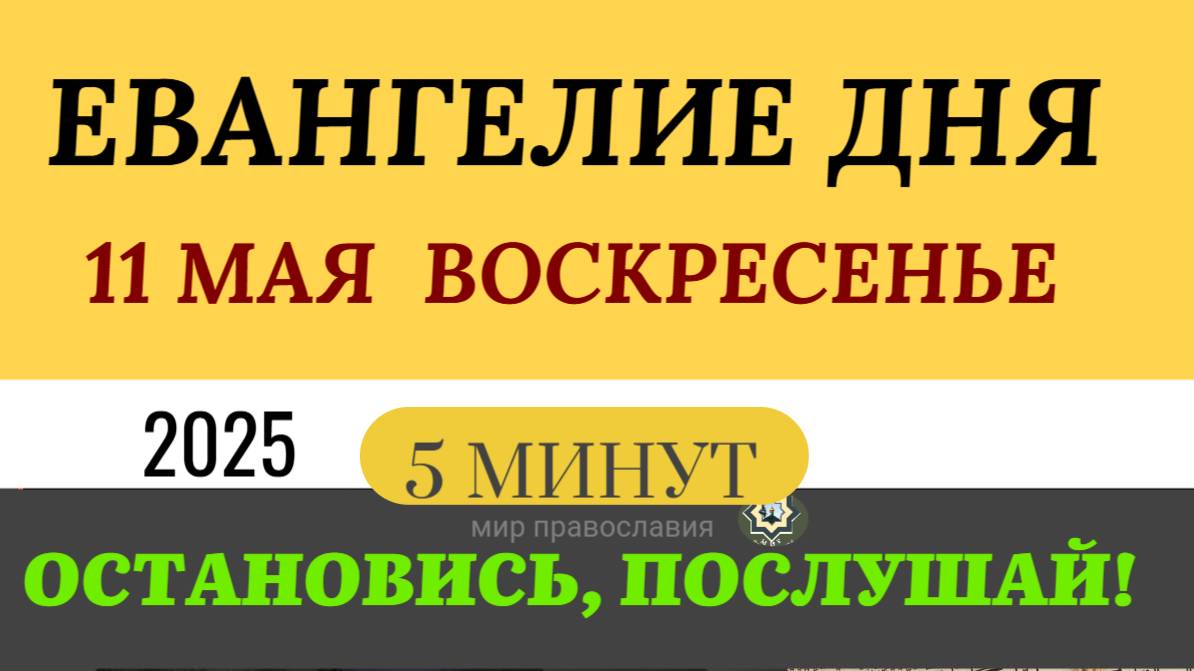 11 МАЯ ВОСКРЕСЕНЬЕ ЕВАНГЕЛИЕ ДНЯ  #ЕВАНГЕЛИЕДНЯ   (5 МИНУТ)  #мирправославия