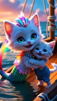 Русалка спасает котенка, но…🙀🐟