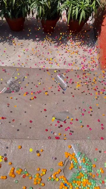 Breaking glass bottles on stairs! Crushing Crunchy and soft things #shorts #asmr #satisfying