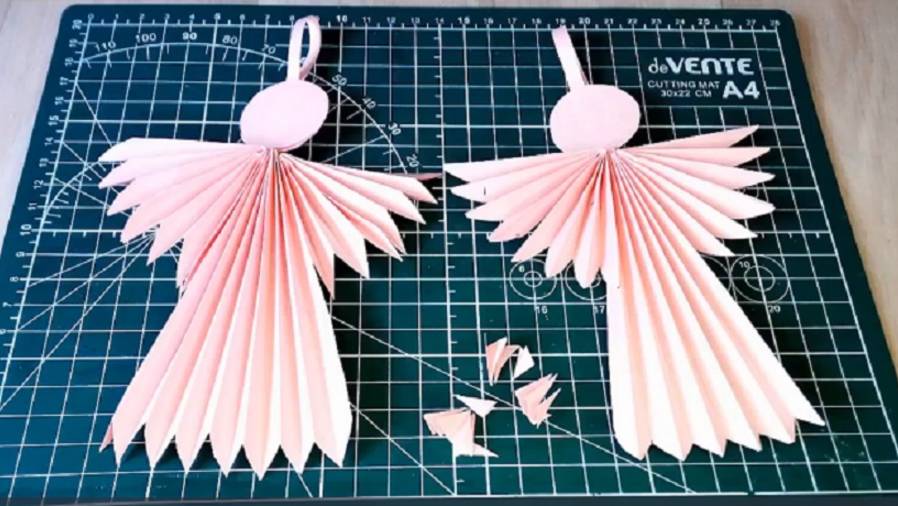 Поделки. Ангелочки из бумаги. Делаем с детьми.