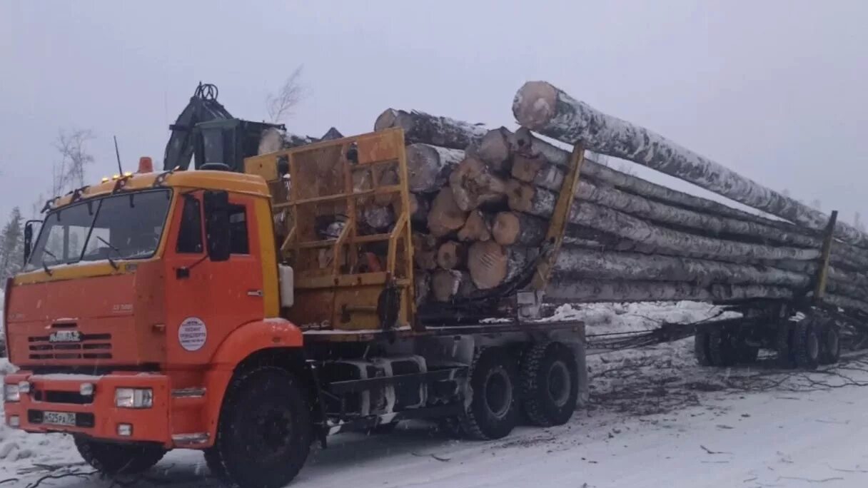 КАМАЗ,погрузка в тайге