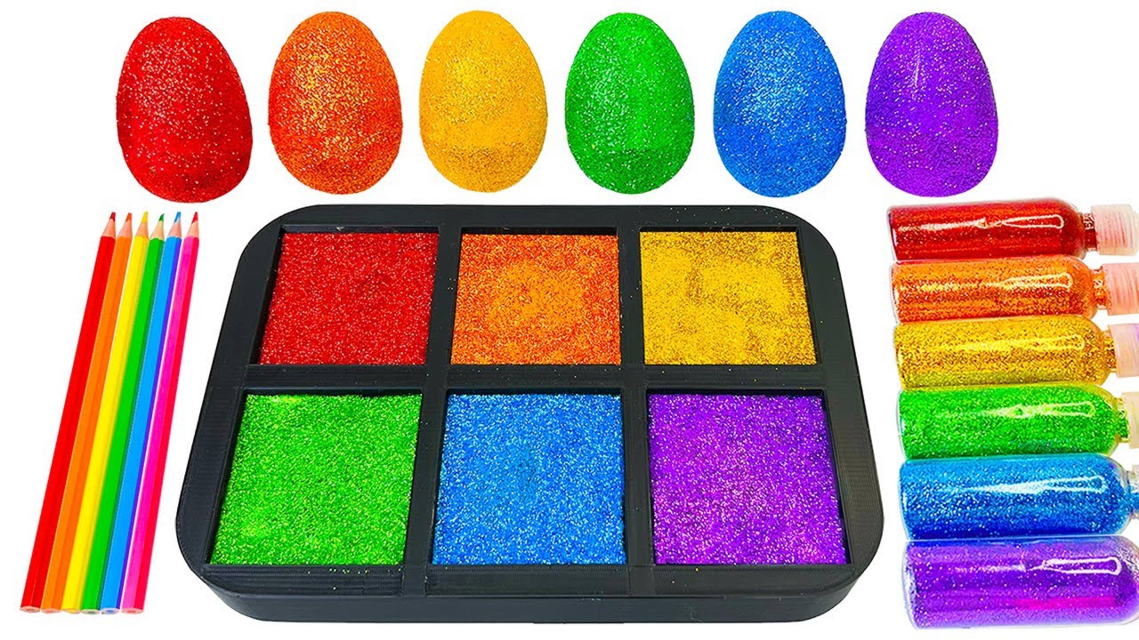 Как превратить радужный леденец В краску и слизь для нарезки яиц ASMR