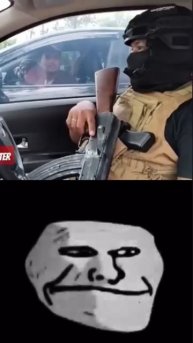 blud trying fight a soldier 💀 | troll face meme (credit: to @banggaluh, @BangTampue)