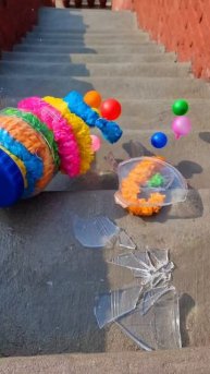 Breaking glass bottles on stairs! #shorts #asmr #satisfying #crushingcrunchy