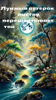 Лунный ветерок — листва перешёптывает тайны родника