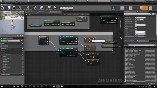 Настройка Анимация для Разных Типов Оружия UE4
