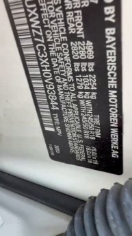BMW X3 2017Лот номер📍: 137*Стартовая цена💰: 1,000,000тг*http://wa.me/