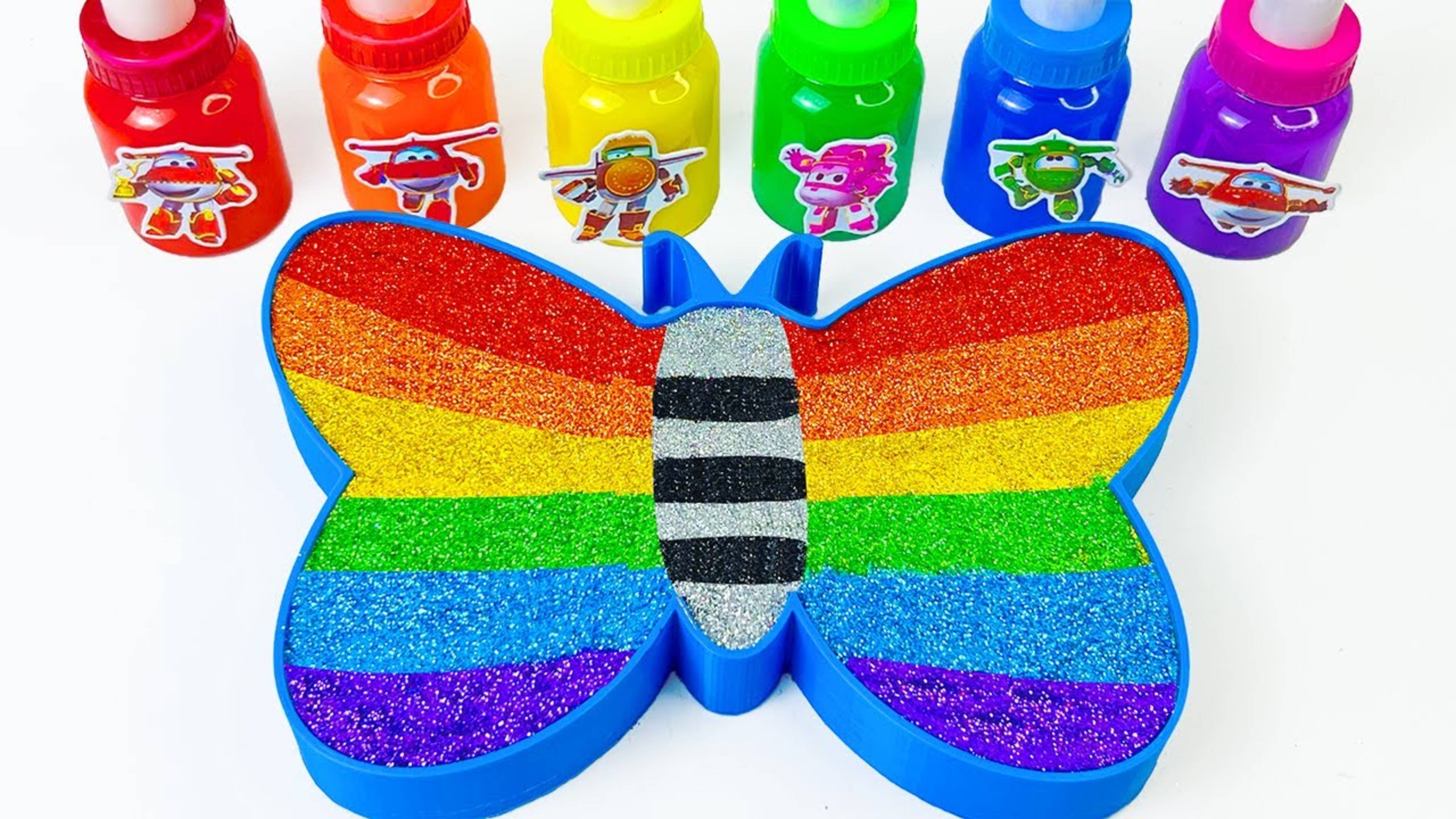 Радужная ванна-бабочка с блестками в слаймы для вырезания из глины ASMR