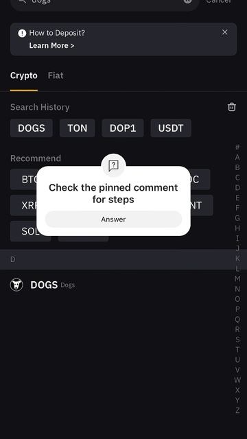 How to get your Bybit deposit address for #dogsairdrop reward
