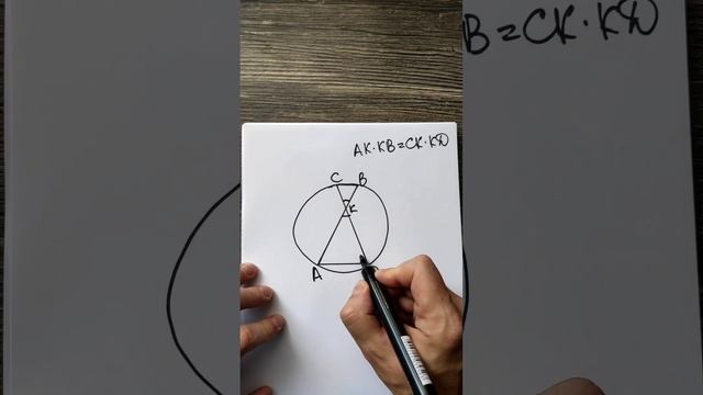 Докажем теорему об отрезках пересекающихся хорд