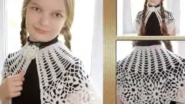 Накидка ажурная для девочек  , изделия своими руками, ручная работа, сделано на заказ.