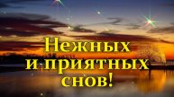 НЕЖНЫХ И ПРИЯТНЫХ СНОВ!
