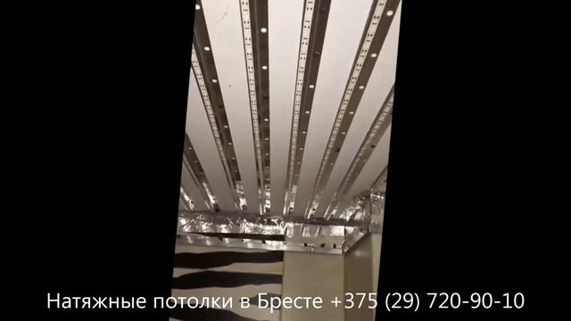 Светящийся натяжной потолок в санузле в Бресте