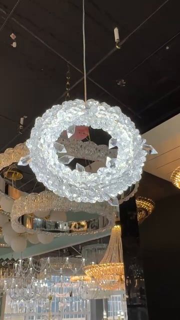 Люстра кольцо из хрусталя #люстры #люстрыпотолочные #л