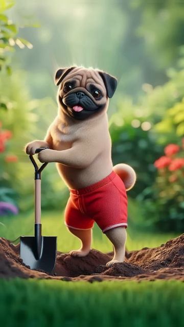 Cute Pug doesn't have money to buy cherries, let's see his idea 🐶💡🍒#pug #dog #funny #memes