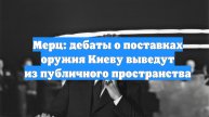 Мерц: дебаты о поставках оружия Киеву выведут из публичного пространства