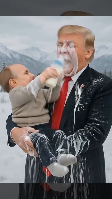 Провал во время кормления, Feeding Time Fail: Baby Putin Soaks Trump! #shorts #putin #trump