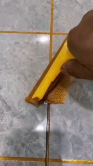 Coating tile cavities using gold granules #shorts