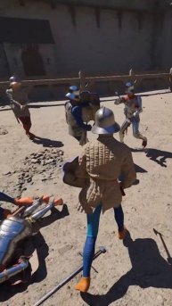 3 vs 3 axe&sheild #halfsword #history #medieval