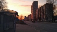 Ул. Караваевская на закате, Петербург. 10 апреля 2023.