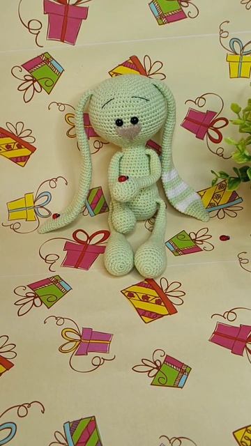Мятный Зайка/ игрушка крючком