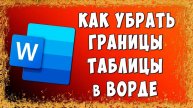Как Убрать или Скрыть Границы Таблицы в Word / Как Удалить Границы Таблицы в Ворде
