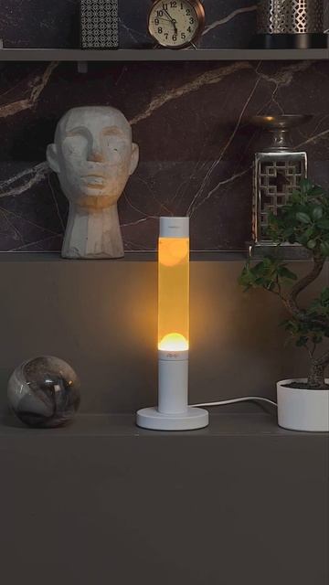 Лава лампа Amperia Slim White Желтая/Прозрачная (39 см)