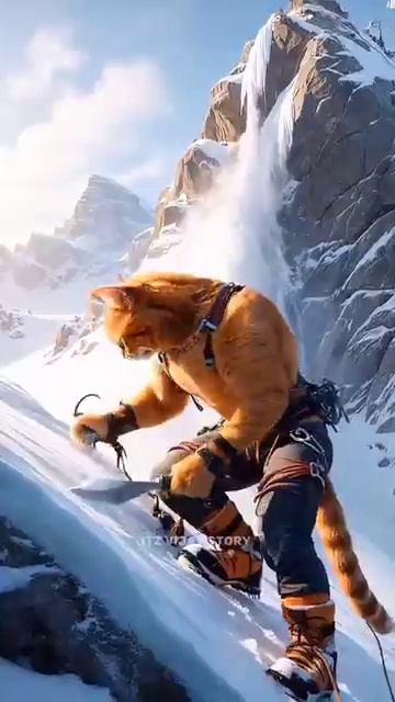 Dad Cat save his son from Falcon 🙀  #catsoftiktok #cat #cute #aiart #ai #poorcat #catlover #fyp