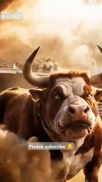 Dad Cat save his son from bull 🙀  #catsoftiktok #cat #cute #aiart #ai #poorcat #catlover #fyp