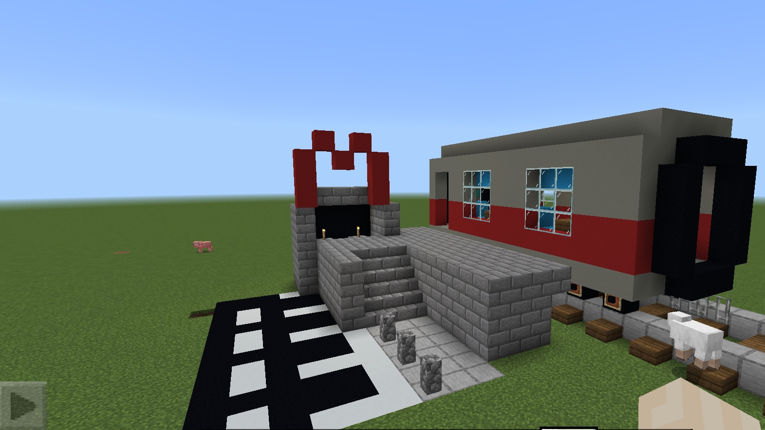 строим пассажирский вагон в minecraft